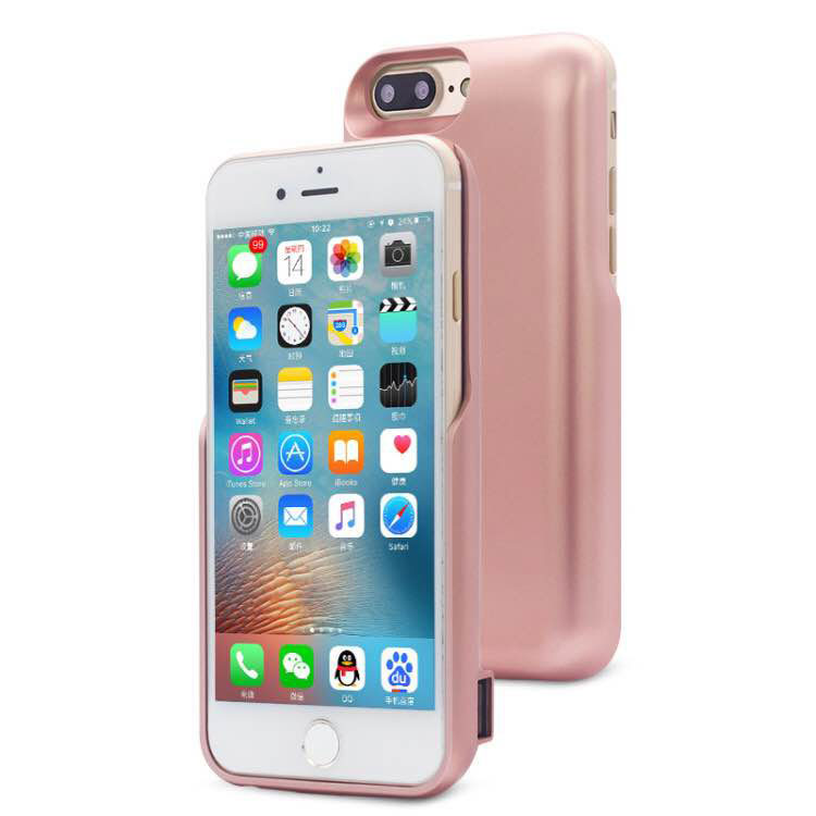 iPhone 8 Plus / 7 Plus / 6s Plus / 6 Plus Dual Portable Power Charging Cover 7200 mAh (Rose GOLD)